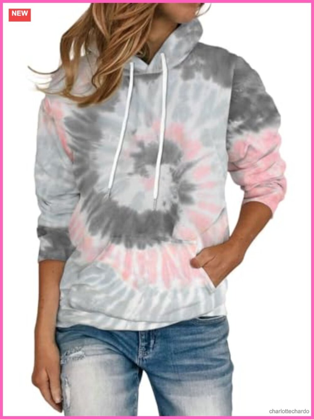 Oversized Drawstring Pullover Hoodie with Kangaroo Pocket Long Sleeve